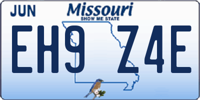 MO license plate EH9Z4E