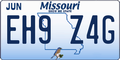 MO license plate EH9Z4G