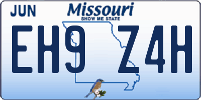 MO license plate EH9Z4H
