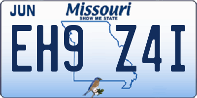 MO license plate EH9Z4I