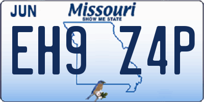 MO license plate EH9Z4P
