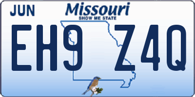 MO license plate EH9Z4Q