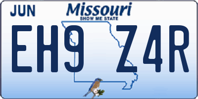 MO license plate EH9Z4R