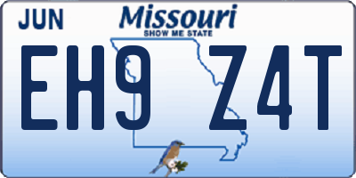 MO license plate EH9Z4T