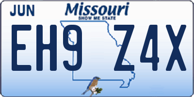 MO license plate EH9Z4X