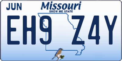 MO license plate EH9Z4Y