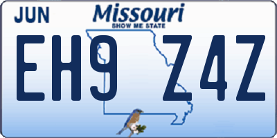 MO license plate EH9Z4Z