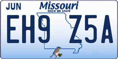 MO license plate EH9Z5A
