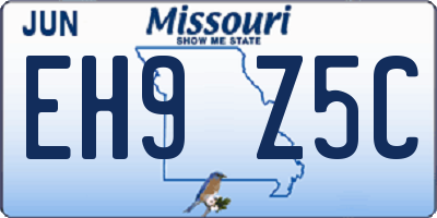 MO license plate EH9Z5C