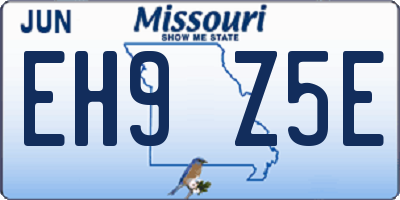 MO license plate EH9Z5E