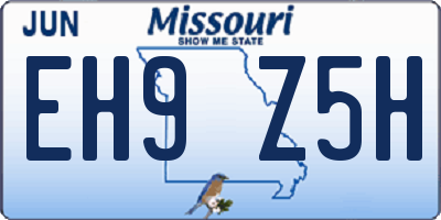 MO license plate EH9Z5H