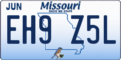 MO license plate EH9Z5L