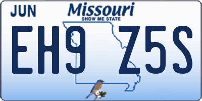 MO license plate EH9Z5S
