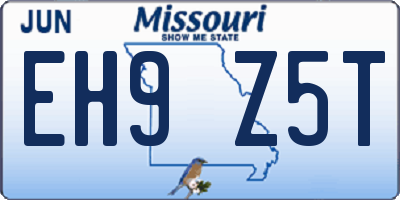 MO license plate EH9Z5T