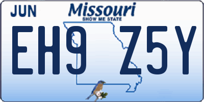 MO license plate EH9Z5Y