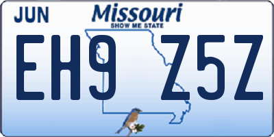 MO license plate EH9Z5Z