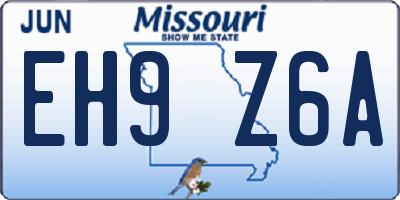 MO license plate EH9Z6A