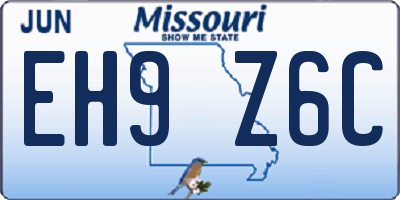 MO license plate EH9Z6C
