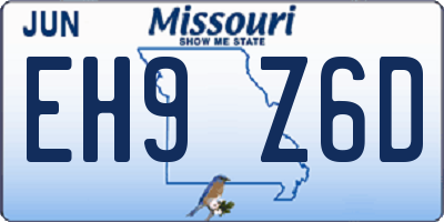 MO license plate EH9Z6D