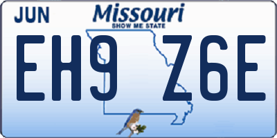 MO license plate EH9Z6E