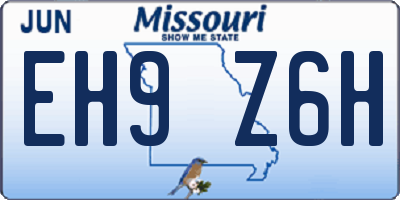 MO license plate EH9Z6H
