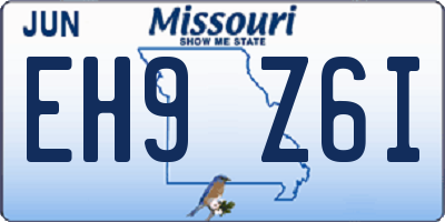 MO license plate EH9Z6I