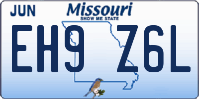 MO license plate EH9Z6L