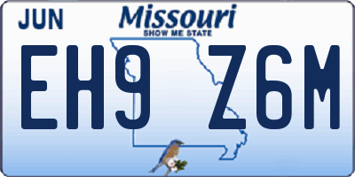 MO license plate EH9Z6M