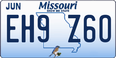 MO license plate EH9Z6O