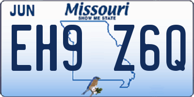 MO license plate EH9Z6Q