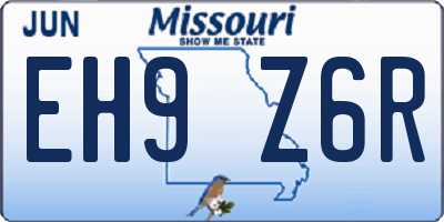 MO license plate EH9Z6R