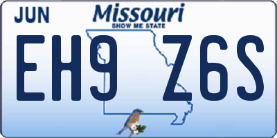 MO license plate EH9Z6S