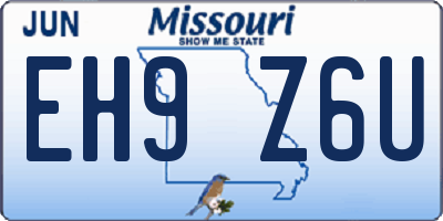 MO license plate EH9Z6U