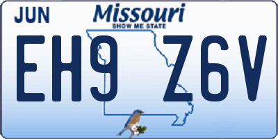 MO license plate EH9Z6V