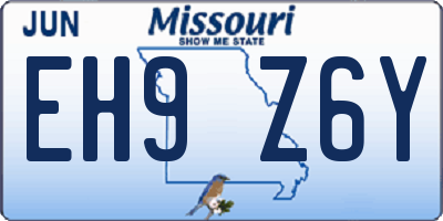 MO license plate EH9Z6Y