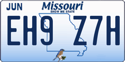 MO license plate EH9Z7H