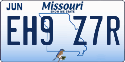 MO license plate EH9Z7R