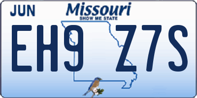 MO license plate EH9Z7S