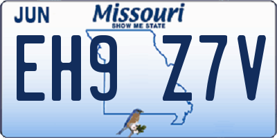 MO license plate EH9Z7V