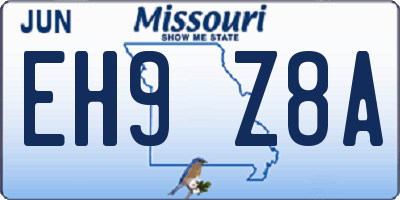 MO license plate EH9Z8A