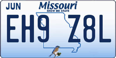 MO license plate EH9Z8L