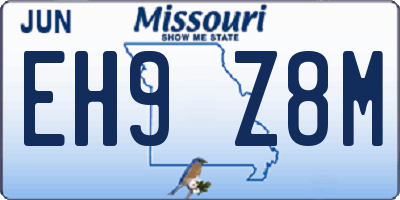 MO license plate EH9Z8M