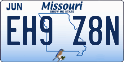 MO license plate EH9Z8N