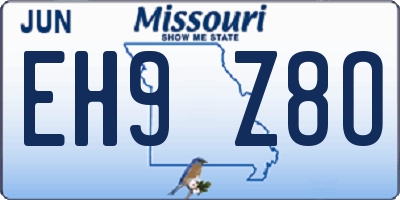 MO license plate EH9Z8O
