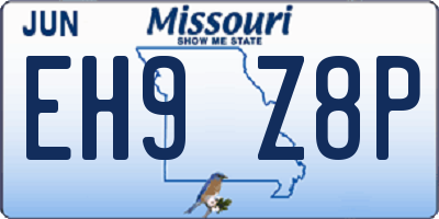 MO license plate EH9Z8P
