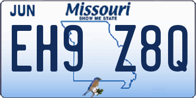 MO license plate EH9Z8Q