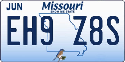 MO license plate EH9Z8S