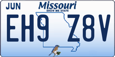 MO license plate EH9Z8V