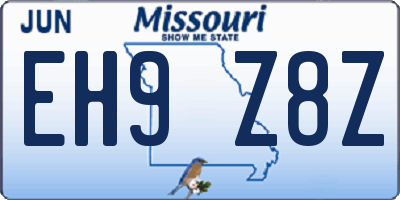 MO license plate EH9Z8Z
