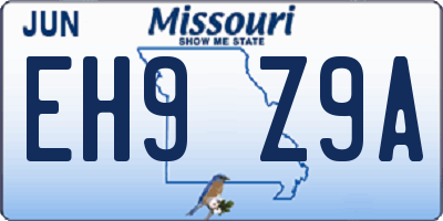 MO license plate EH9Z9A